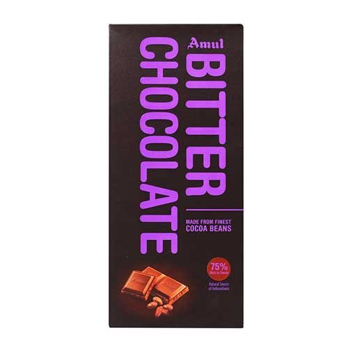 Amul 75% Dark Bitter Chocolate Bar, 150g-0