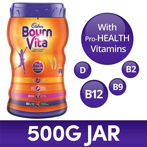 Cadbury Bournvita Chocolate Health Drink, 500g Jar-945