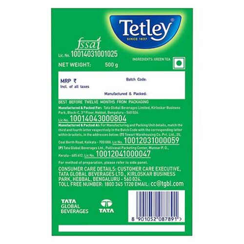 Tetley Long Leaf Original Green Tea, 500g-11803