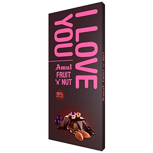 Amul Fruit N Nut I Love You, 55% Rich in Cocoa, 150g-0