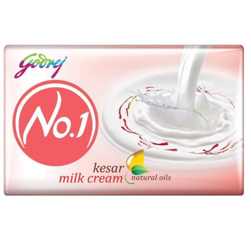 Godrej No.1 Bathing Soap â€“ Kesar & Milk Cream, 3x100g-0