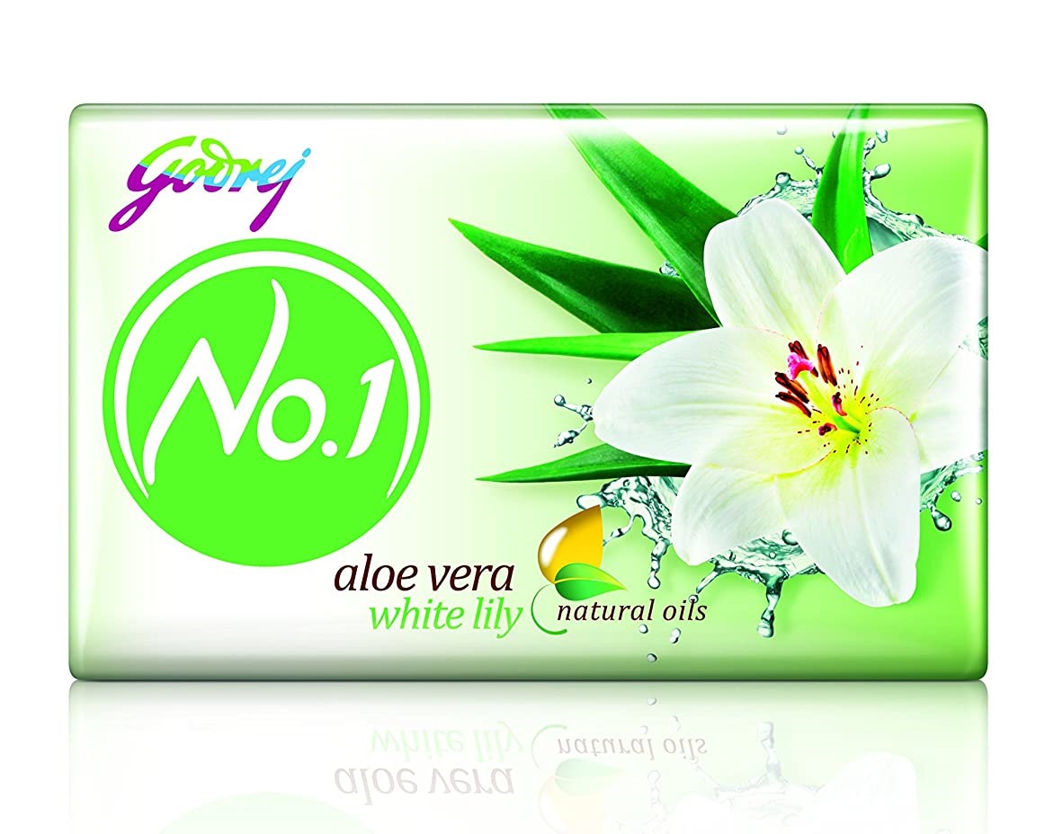 Godrej No.1 Bathing Soap â€“ Aloe Vera & White Lily, 100g (Pack of 4)-0