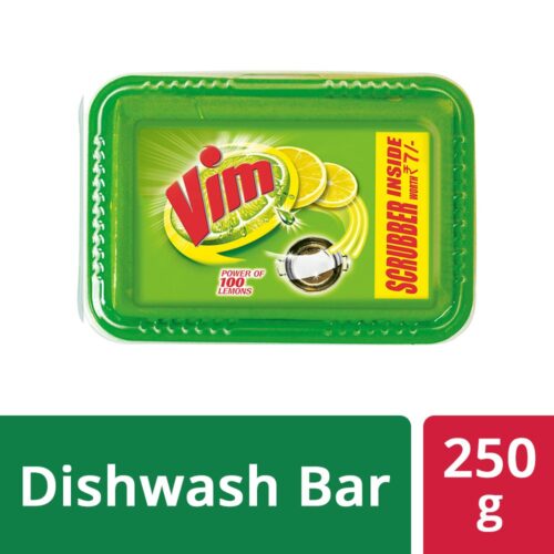Vim Dish Washing Bar 250g with Free Scrubber