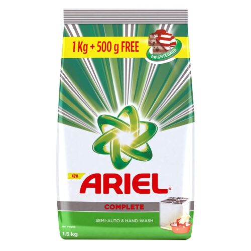 Ariel Complete Detergent Powder, 1Kg + 500g , Ariel Top load Liquid 500ml free -0