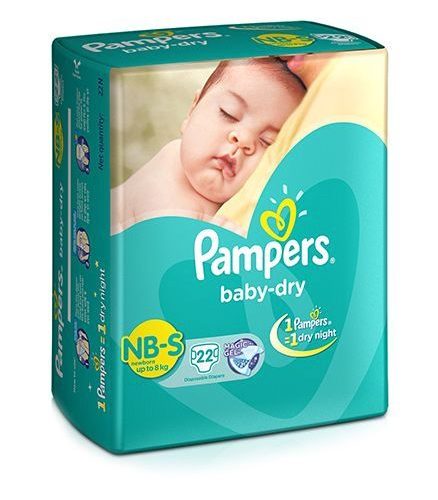 Pampers Baby Dry Diapers New Born-S Size, 22 Pieces-0