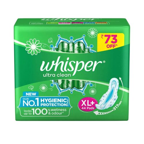 Whisper Ultra Clean Sanitary Pads XL Plus, 44 Pieces-0