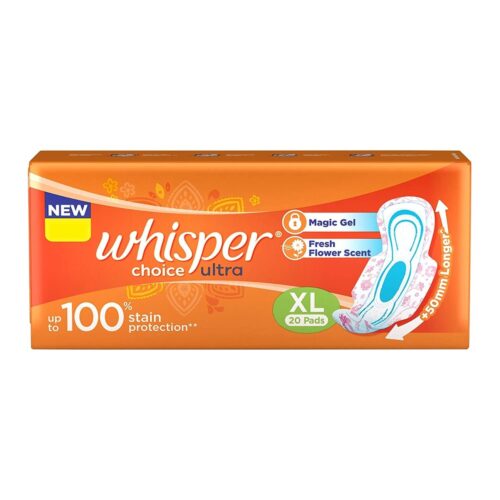 Whisper Choice Ultra Sanitary Pads XL, 20 Pieces-0