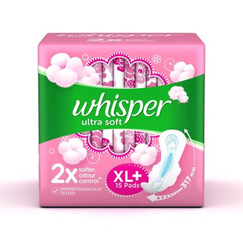 Whisper Ultra Soft Sanitary Pads XL Plus, 15 Pieces-0