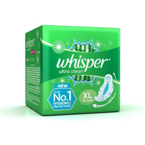 Whisper Ultra Clean Sanitary Pads XL, 15 Pieces-0