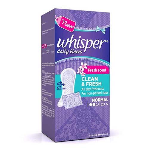 Whisper Clean & Fresh Daily Liners, 20 Pieces-0
