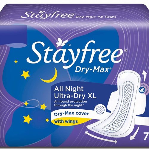 Stayfree Dry-Max All Night Ultra-Dry Sanitary Pads XL Wings, 7 Pieces-0