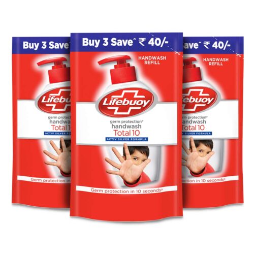 Lifebuoy Total 10 Germ Protection Handwash Refill, 185ml (Pack of 3)-0