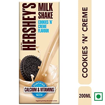 Hersheys Cookies N Creme Flavour Milk Shake, 180ml-0