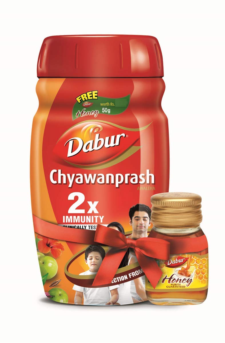 Dabur Chyawanprash 2X Immunity - 1kg with Dabur Honey - 50 g Free-0