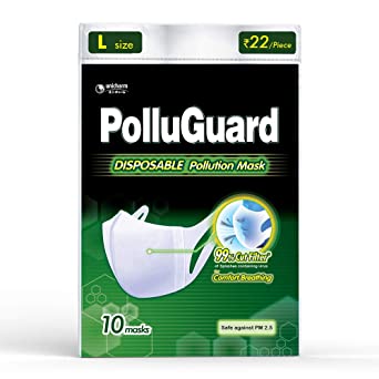 PolluGuard STD Large Size Adult Mask, 10 Count-0