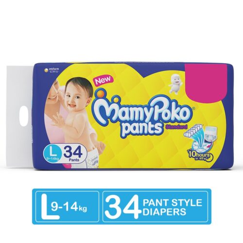 MamyPoko Standard Diaper Pants, Large Size, 34 Pieces-0