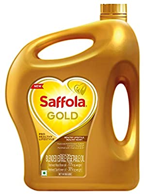 Saffola Gold Blended Edible Vegetable Oil 5 lts Can.-0