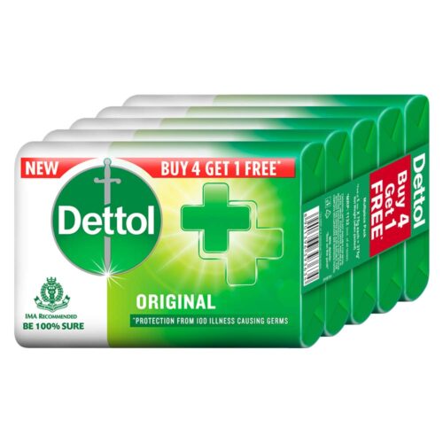 Dettol Original Germ Protection Bathing Soap Bar, 75g (Pack of 5)-0