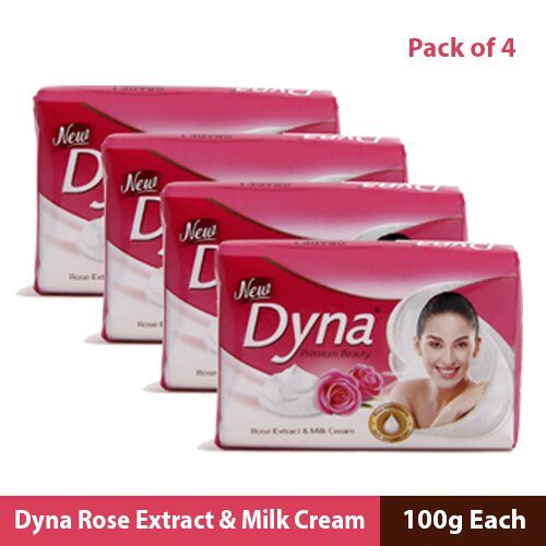 Dyna Rose & Milk Cream Soap, 400g (4 x 100g)-0