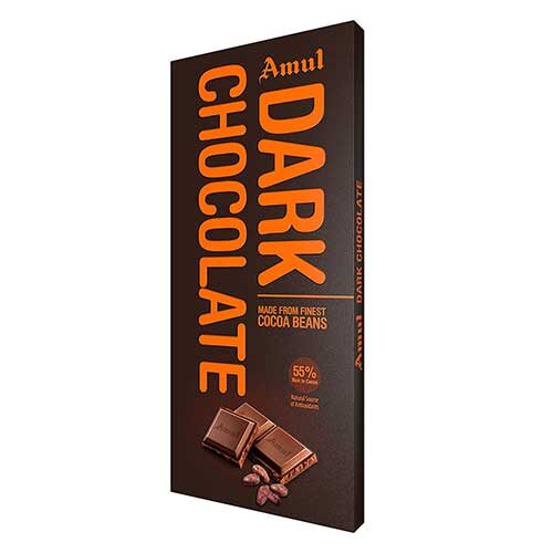 Amul 55% Cocoa Dark Chocolate Bar, 150g-0