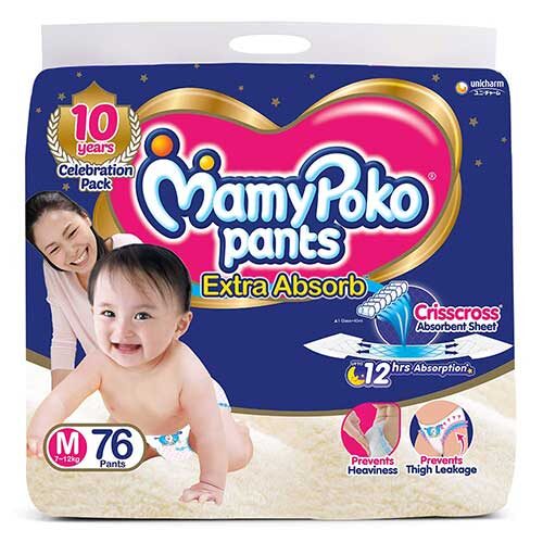 MamyPoko Pants Extra Absorb Diapers, Medium (Pack of 76)-0