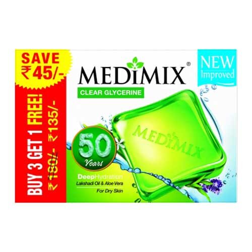 Medimix Clear Glycerine Deep Hydration Soap, 100g (Buy 3 Get 1 Free)-0