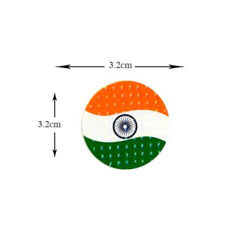 India Tricolor Rounded Stickers, 10N-0