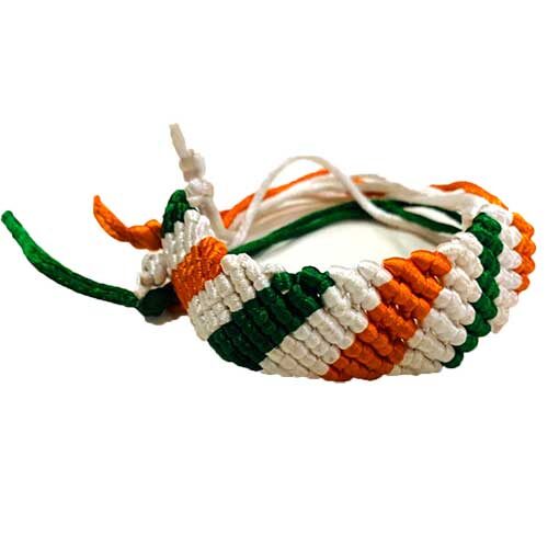 India Tricolor Wrist Tie Band, 1N-0