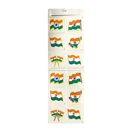 India Tricolor Stickers Combo, 12N (Set of 12)-0