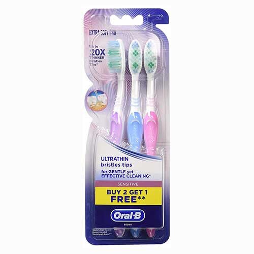 Oral B Ultra Thin Sensitive Extra Soft Toothbrush, ( Buy 2 Get 1 Free)-0