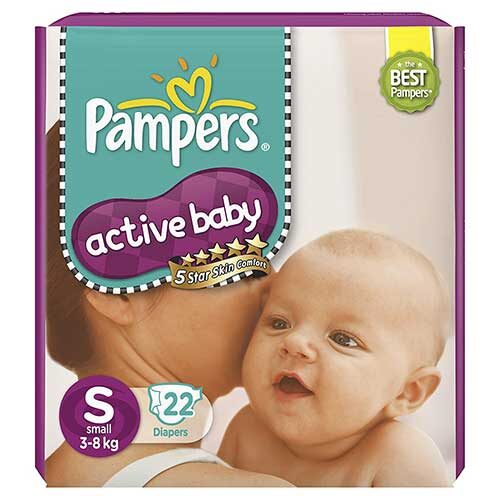 Pampers Active Baby Diapers, Small, 22N-0