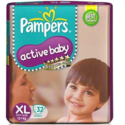Pampers Active Baby Diapers, XL, 32N-0
