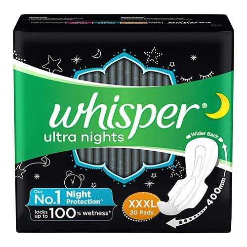 Whisper Ultra Nights XXXL, 20 Sanitary Pads-0