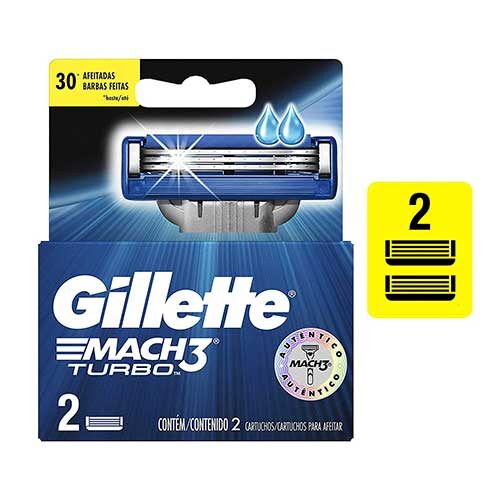 Gillette Mach3 Turbo Shaving Razor Blades, 2 Cartridge-0