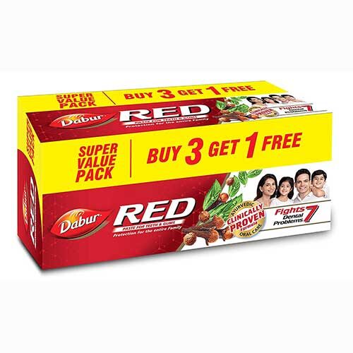 Dabur Red Toothpaste, 600g (Buy 3 Get 1 Free)-0