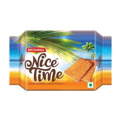 Britannia Nice Time Sugar Showered Coconut Biscuit, 73g-0