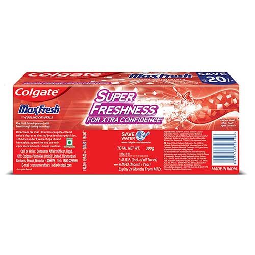 Colgate MaxFresh Spicy Fresh Toothpaste Gel, 300g-9013