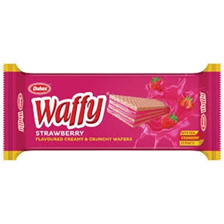 Dukes Waffy Strawberry Flavoured Creamy & Crunchy Wafers, 75g-0