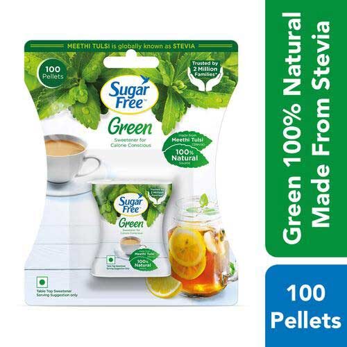 Zydus Sugar Free 100% Natural Green Stevia Leaves Zero Calories 100 Pellets pack of 10