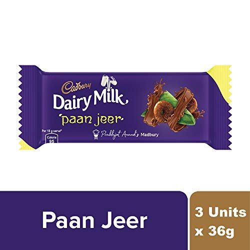 Cadbury Dairy Milk Paan Jeer Chocolate Bar, 3 X 36 g