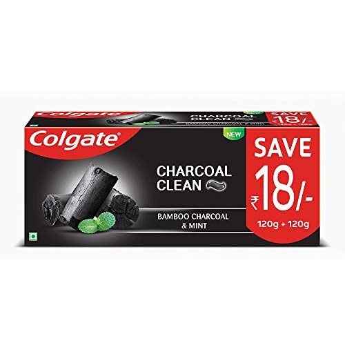 Colgate Charcoal Clean Toothpaste, Bamboo Charcoal and Mint Black Gel â€“ 240g Saver Pack