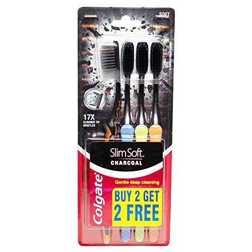 Colgate Slim Soft Charcoal Toothbrush Buy 2 Get 2 Free 4 Pcs