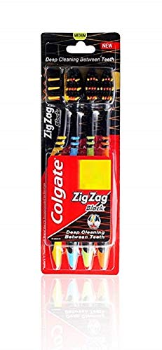 Colgate ZigZag charcoal Toothbrush Medium, Pack of 4