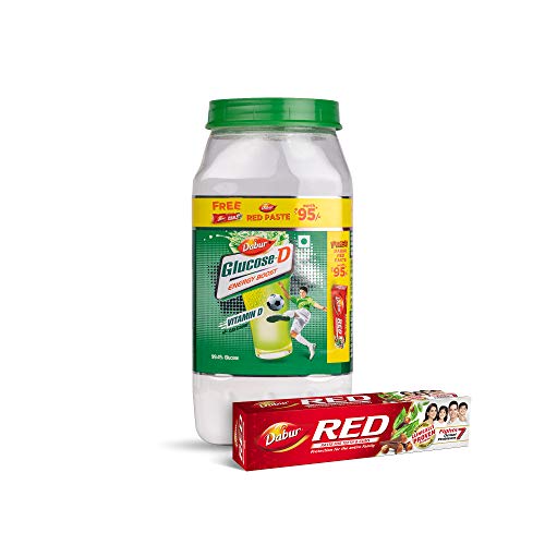 Dabur Glucose -D Energy Boost with Vitamin D - 1 Kg with Dabur Red Paste 200 g Free