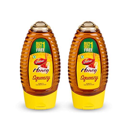 Dabur Honey 100% Pure Worlds No1 Honey Brand with No Added Sugar , Squeezy Pack 225g Buy 1 Get 1 Free