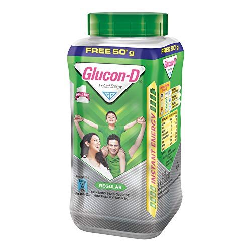Glucon D Instant Energy Health Drink Regular 200gm Jar Extra 50gm Free