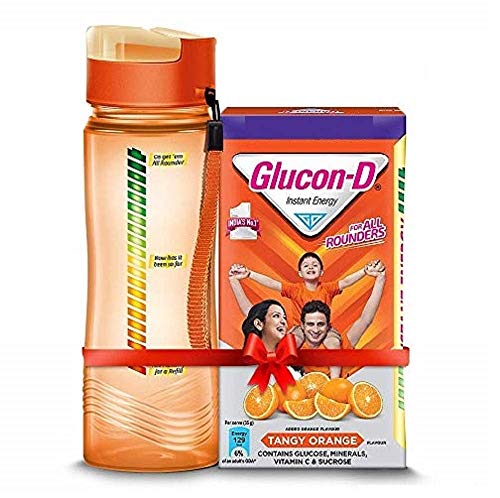 Glucon D Instant Energy Health Drink Tangy Orange - 1kg Refill with free bottle