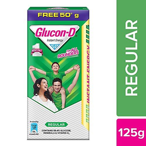 Glucon D Instant Energy Health Regular 75gm Refill Extra 50gm Free