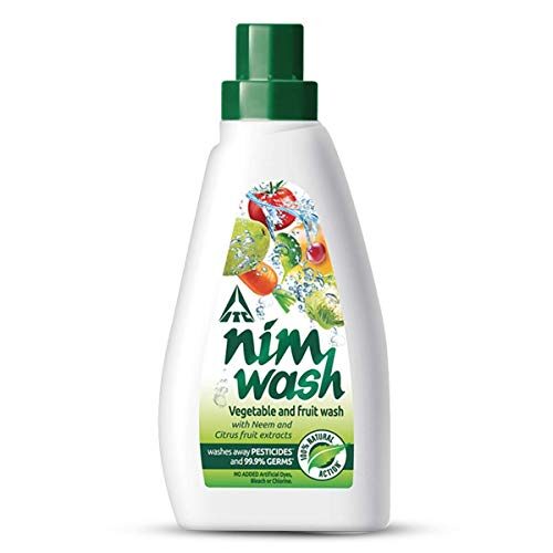 ITCs Nimwash Vegetable & Fruit Wash, 500 ml, 100% Natural Action, Removes Pesticides & 99 9% Germs, with Neem and Citrus Fruit Extracts, Safe to Use On Veggies and Fruits Cleans Veggies & Fruits
