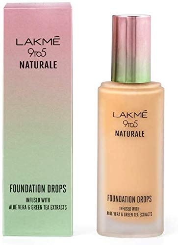 Lakme 9 to 5 Naturale Foundation Drops, Natural Almond, 18ml